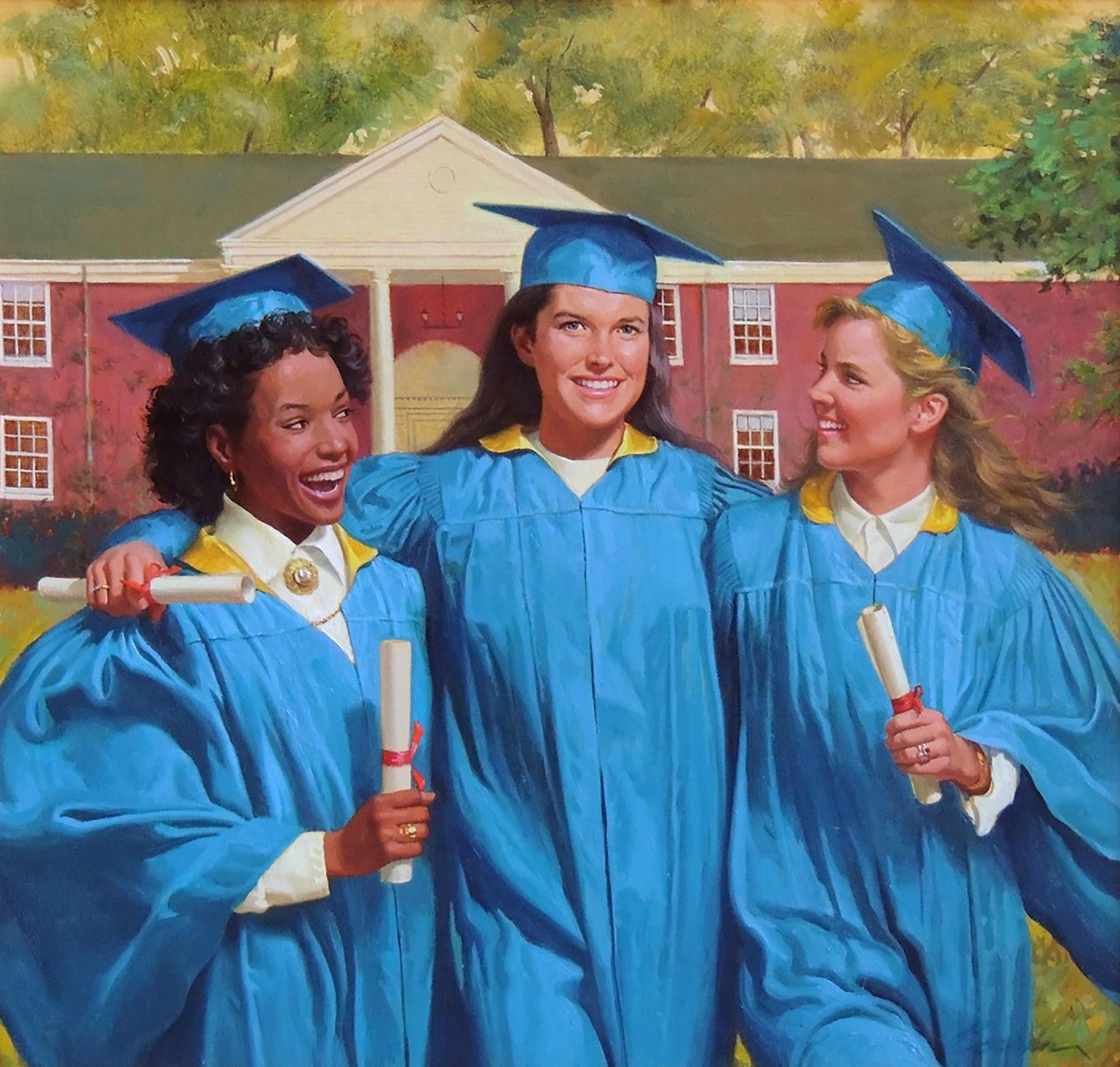 Graduation Day, Book Cover - Painting by Robert Berran