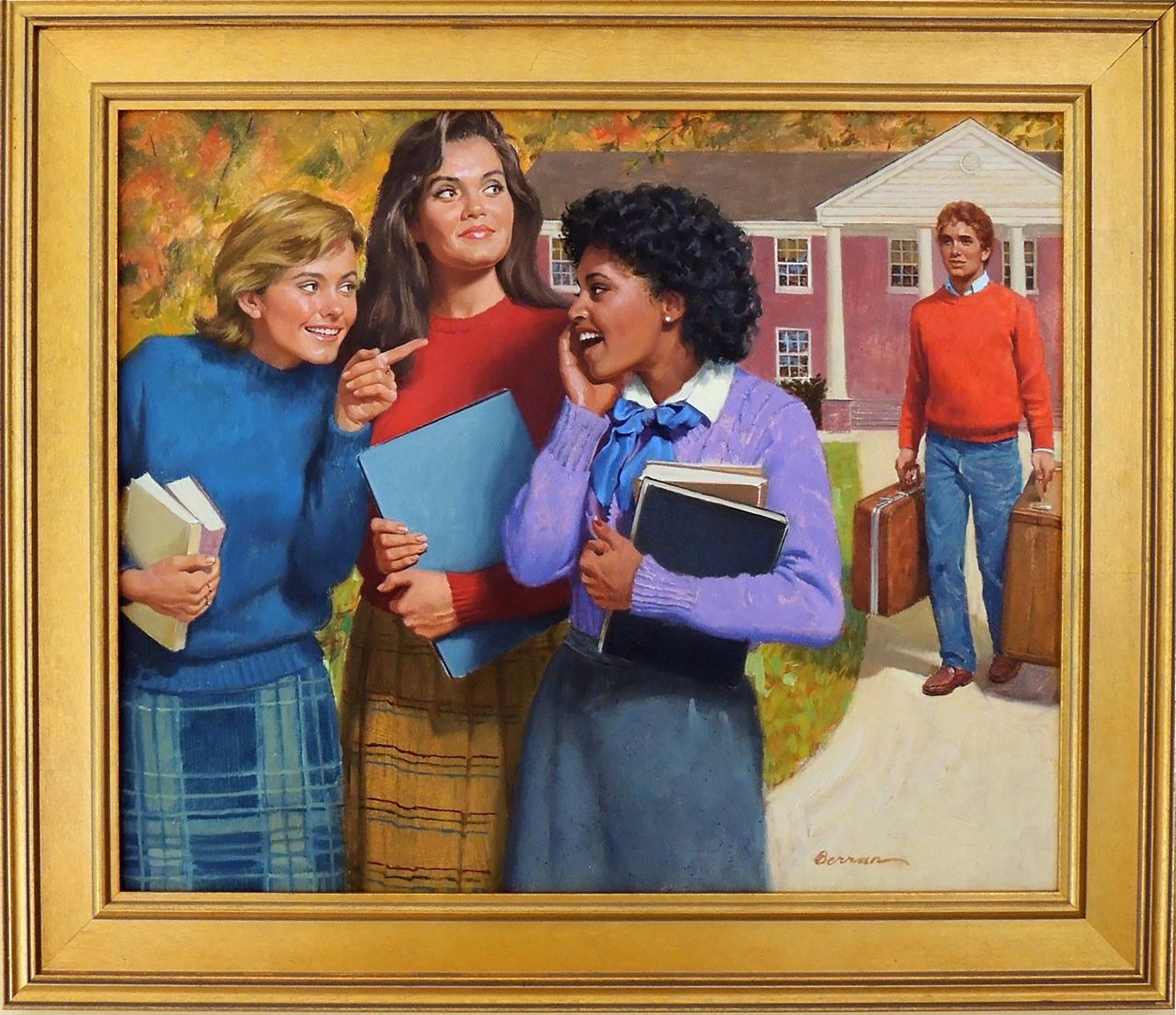 « Here Come the Boys, The Girls of Canby Hall » (Les garçons de Canby Hall) - Painting de Robert Berran