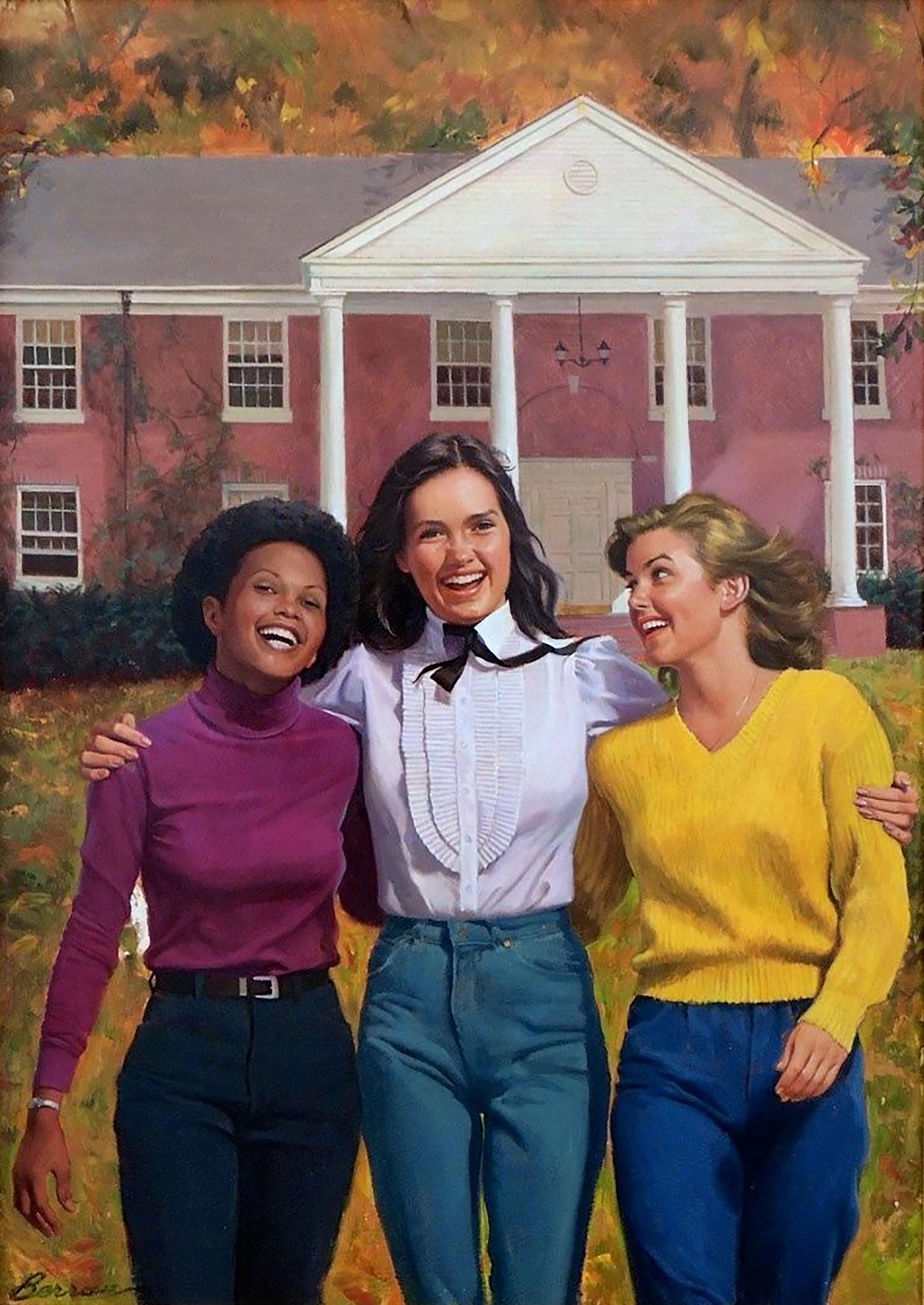 Figurative Painting Robert Berran - Couverts du livre Roommates, Girls of Canby