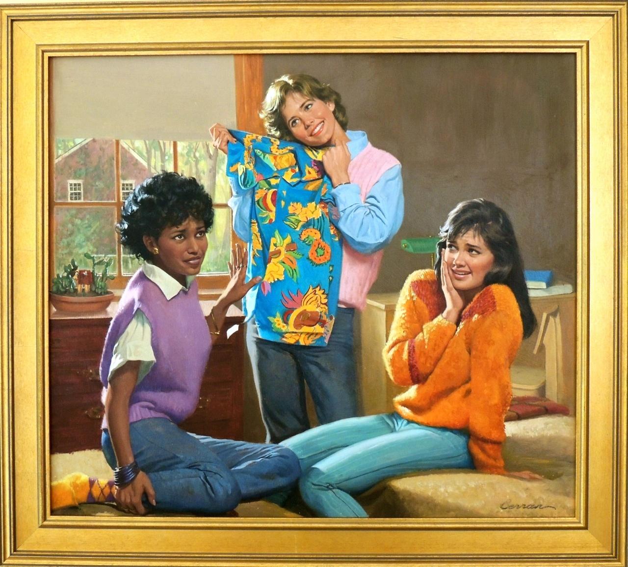 « To Tell the Truth, Girls of Canby Hall » (Femmes de Canby Hall) - Painting de Robert Berran