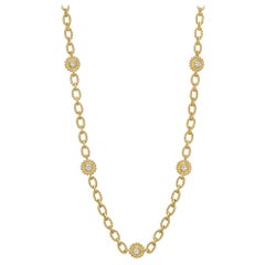 Robert Bielka 18 Karat Yellow Gold and Diamond Link Long Necklace