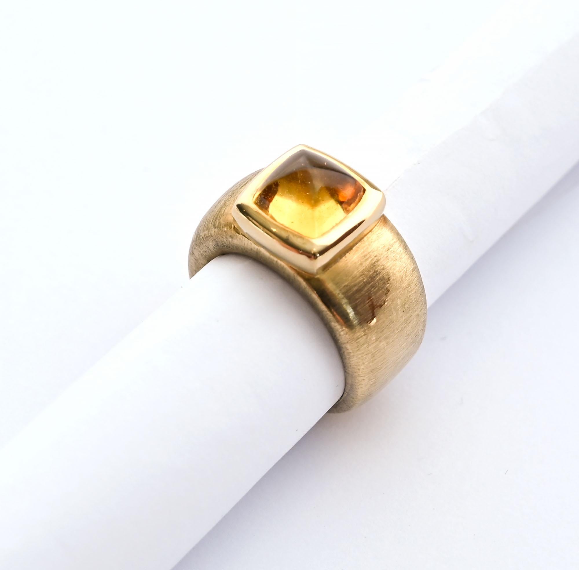 Contemporary Robert Bielka Citrine and Gold Ring For Sale