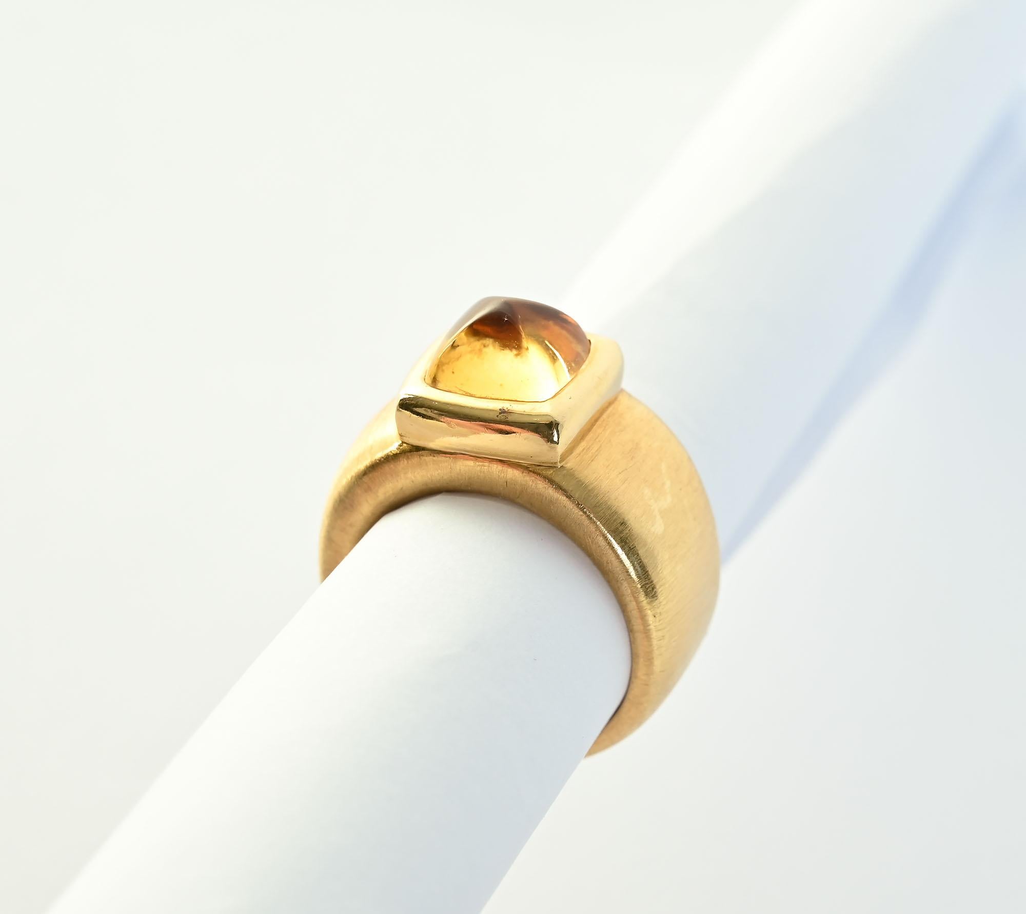 Contemporary Robert Bielka Citrine and Gold Ring