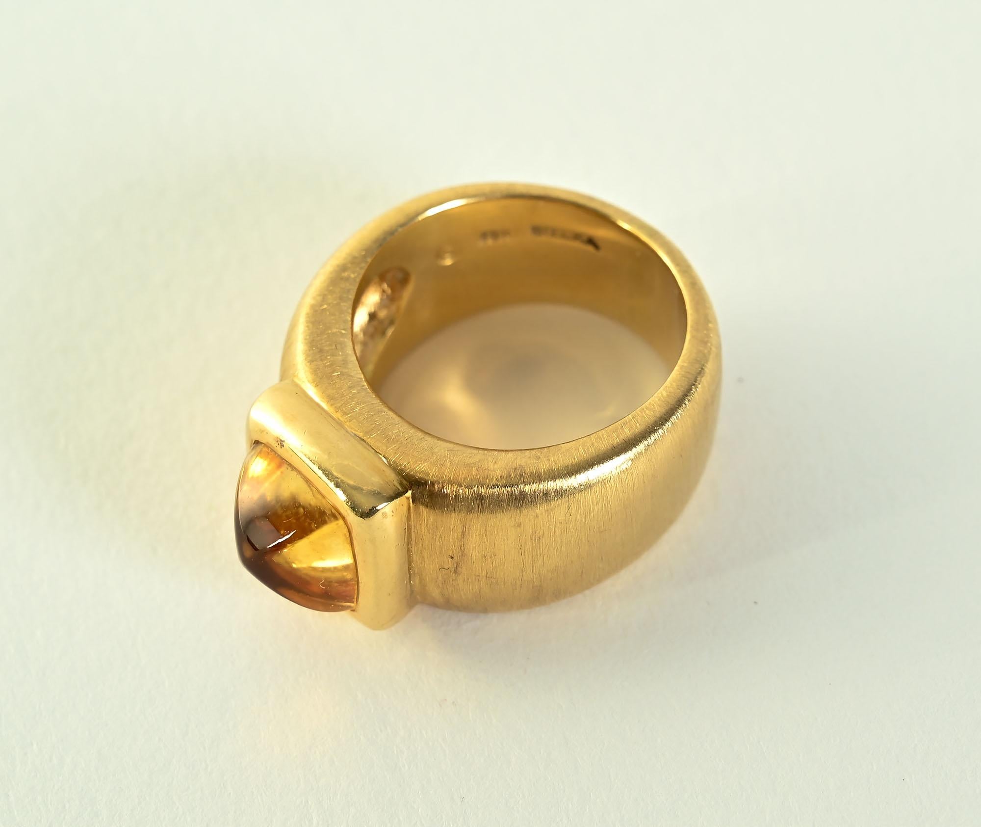 Robert Bielka Anello in oro e citrino In condizioni ottime in vendita a Darnestown, MD