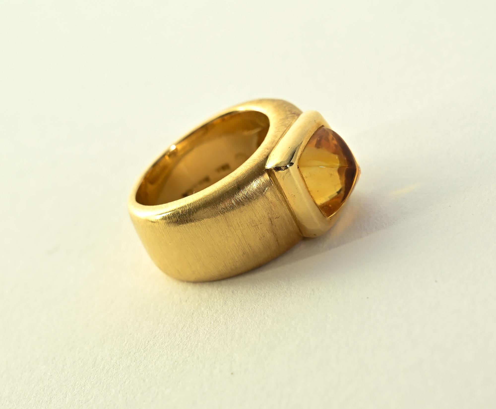 Robert Bielka Citrine and Gold Ring For Sale 1