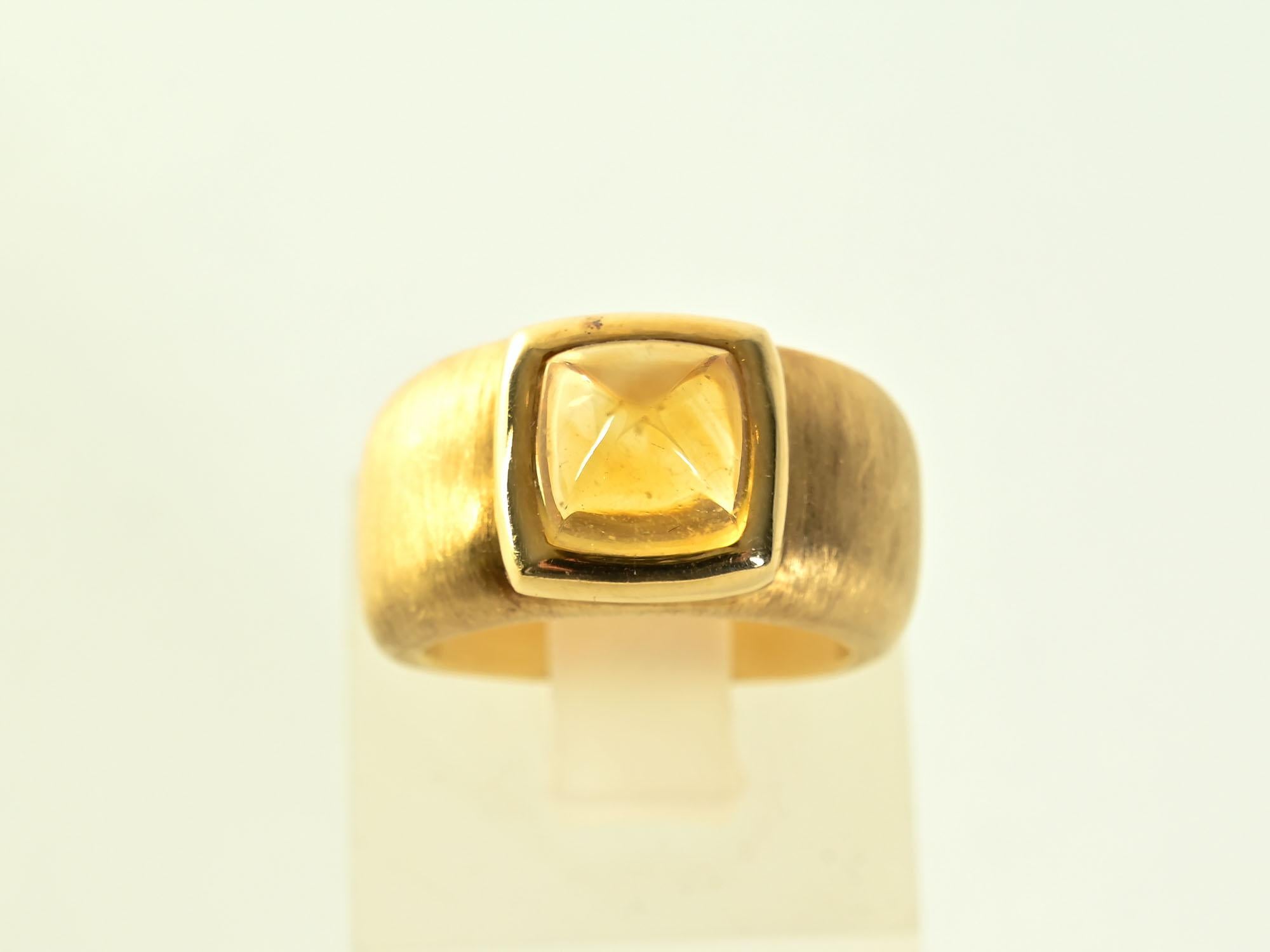 Robert Bielka Citrine and Gold Ring For Sale 2