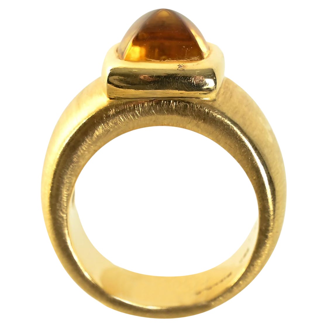 Robert Bielka Citrine and Gold Ring For Sale