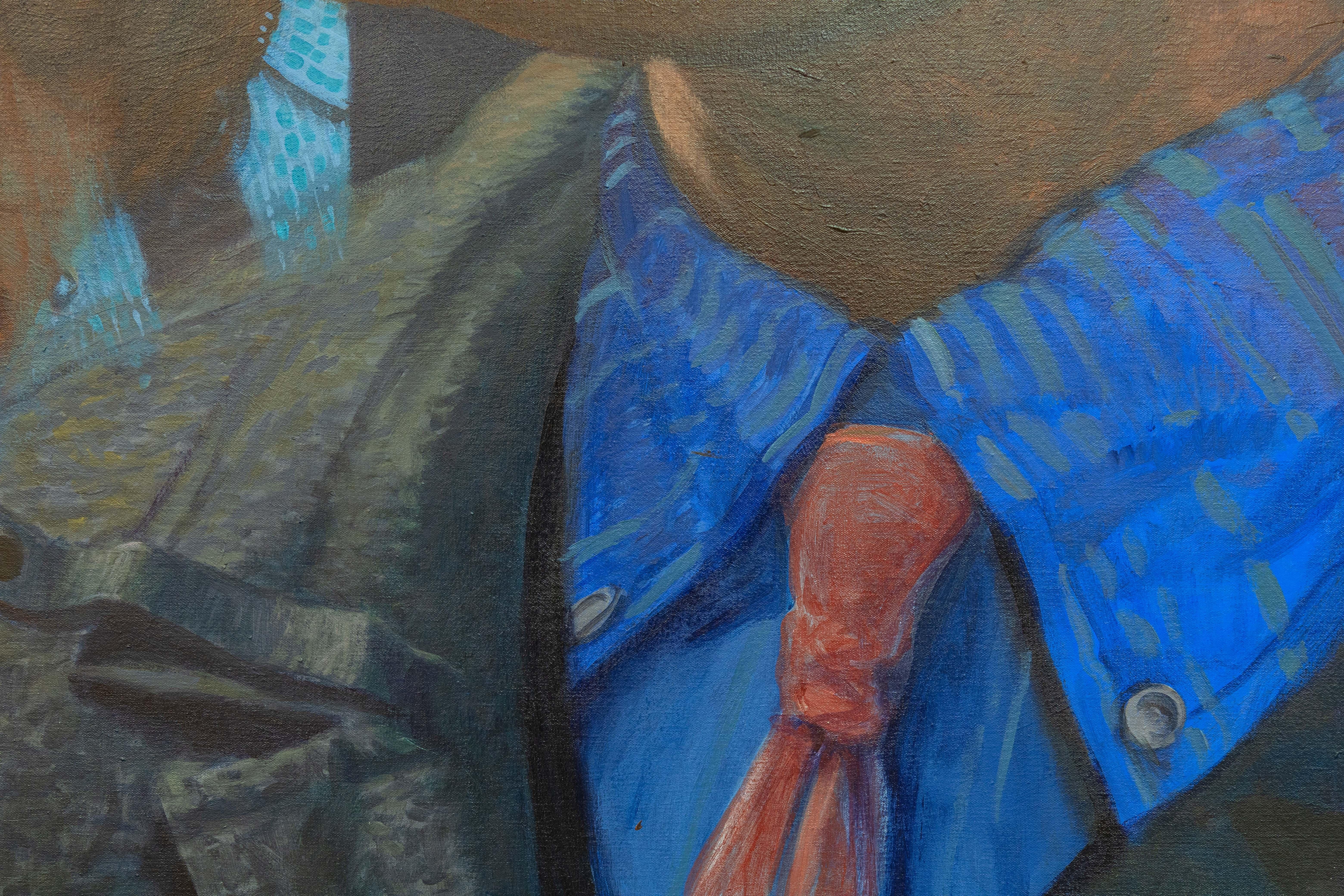 Robert Birmelin Signaling - The Displacement, signiertes Acrylgemälde 1985-86 (Leinwand) im Angebot