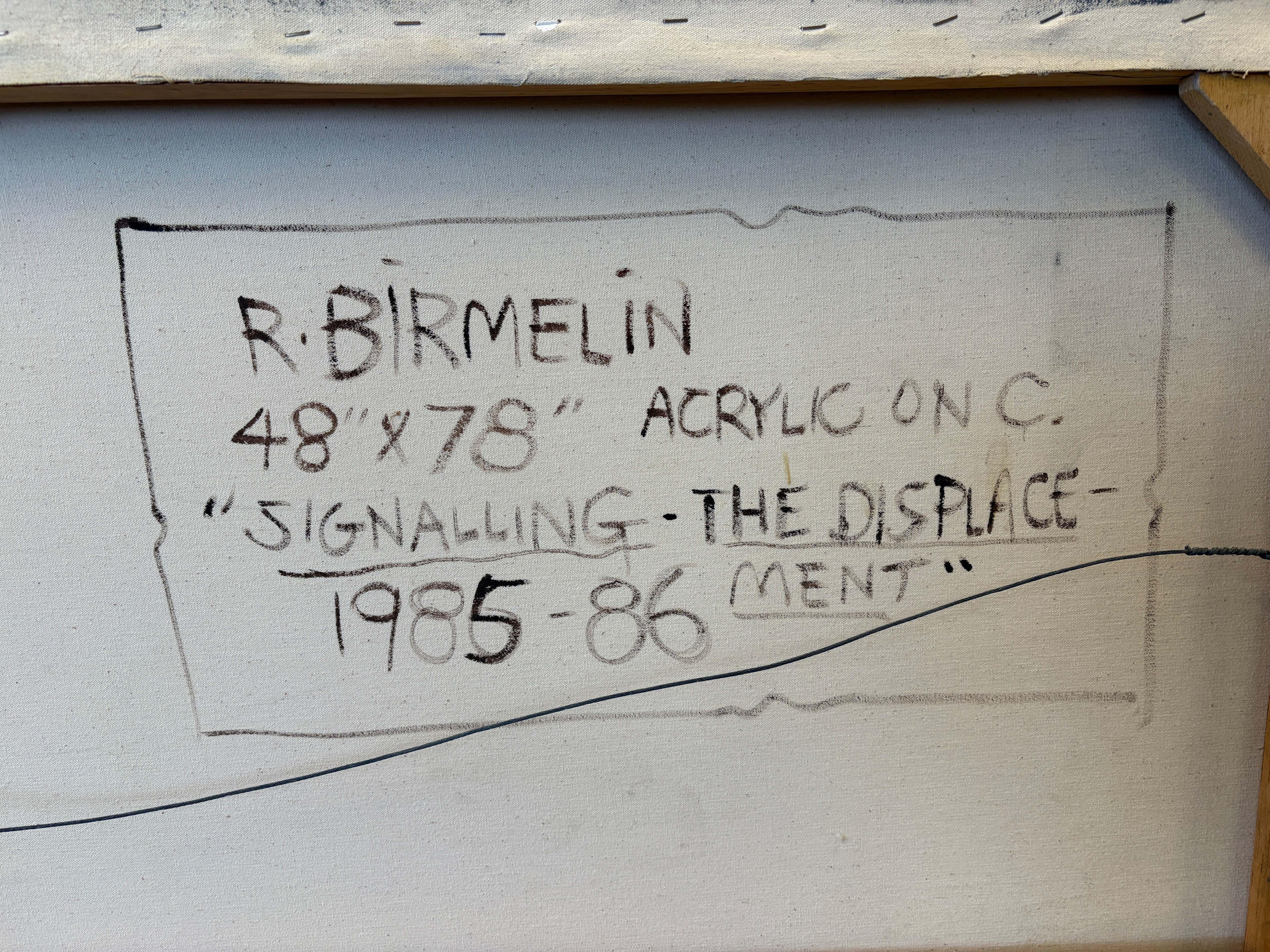 Robert Birmelin Signaling - The Displacement, signiertes Acrylgemälde 1985-86 im Angebot 2