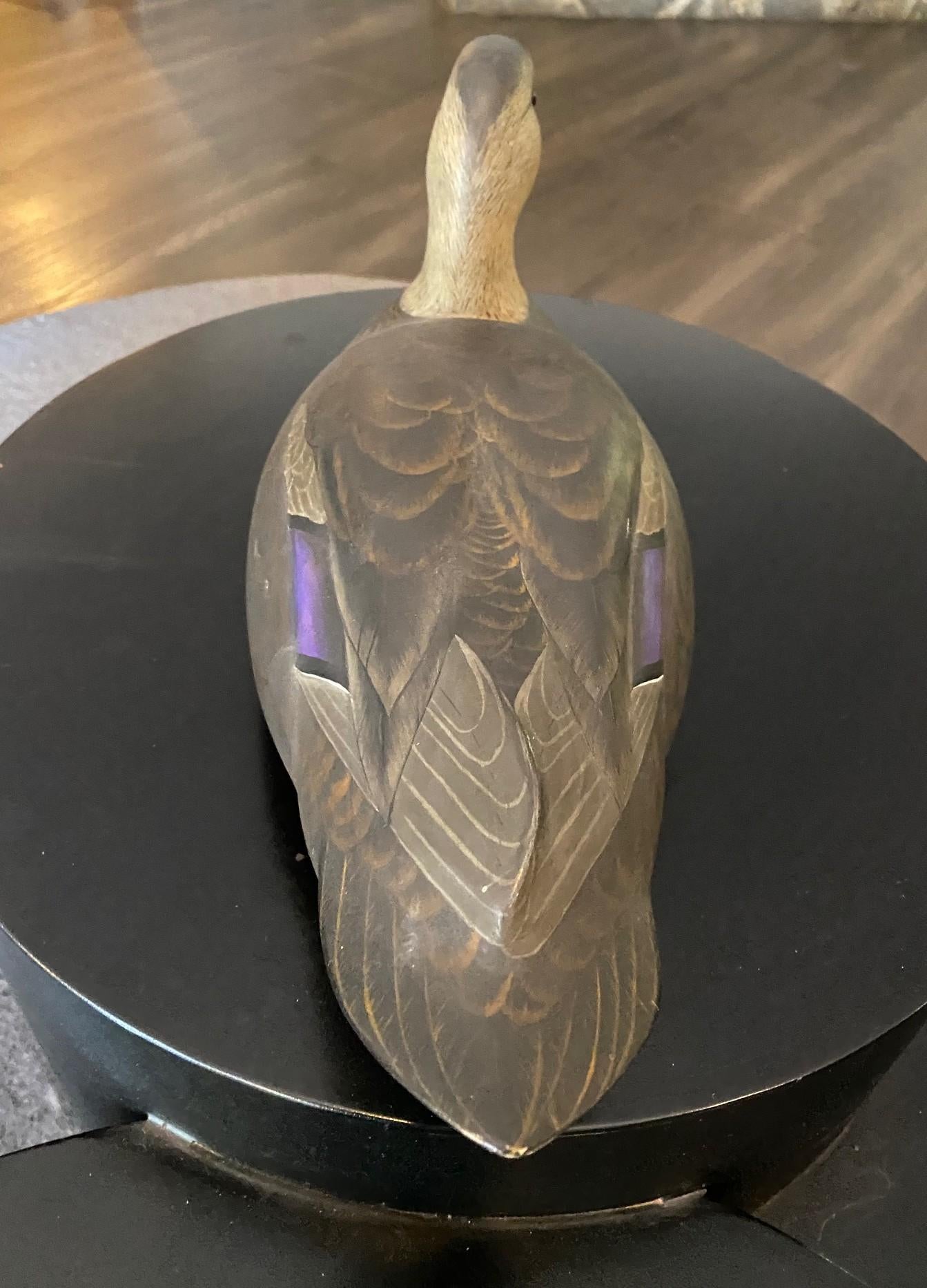 Robert Bob Kerr Signed Smith Falls Ontario Hand Carved Wood Duck Decoy For Sale 4