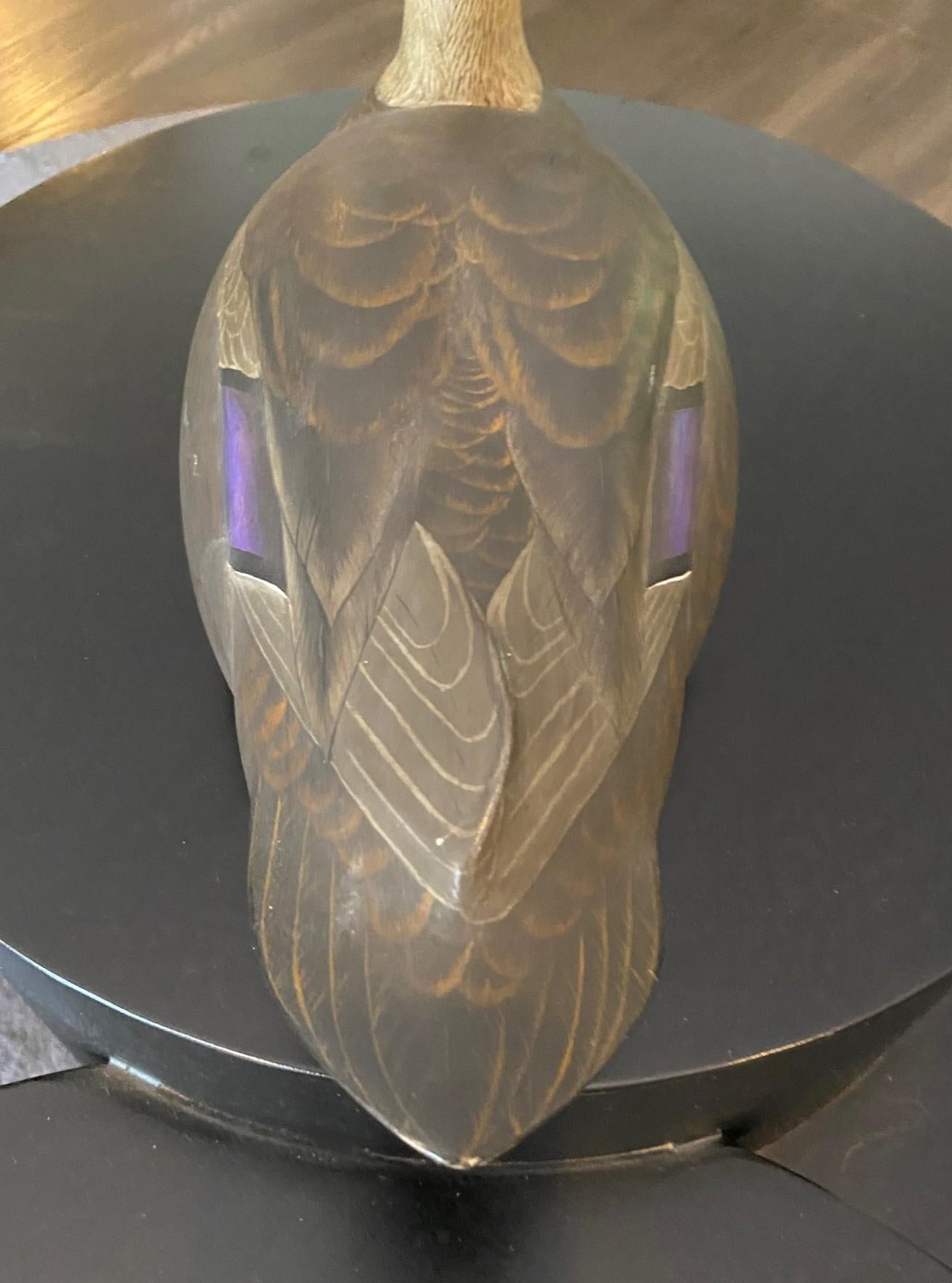 Robert Bob Kerr Signed Smith Falls Ontario Hand Carved Wood Duck Decoy For Sale 5