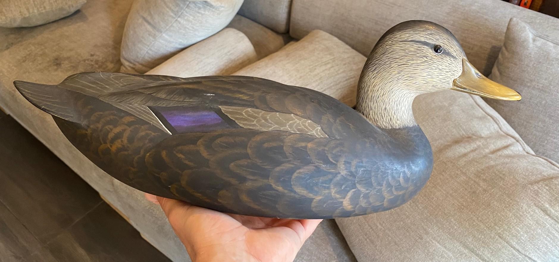 Robert Bob Kerr Signed Smith Falls Ontario Hand Carved Wood Duck Decoy For Sale 7