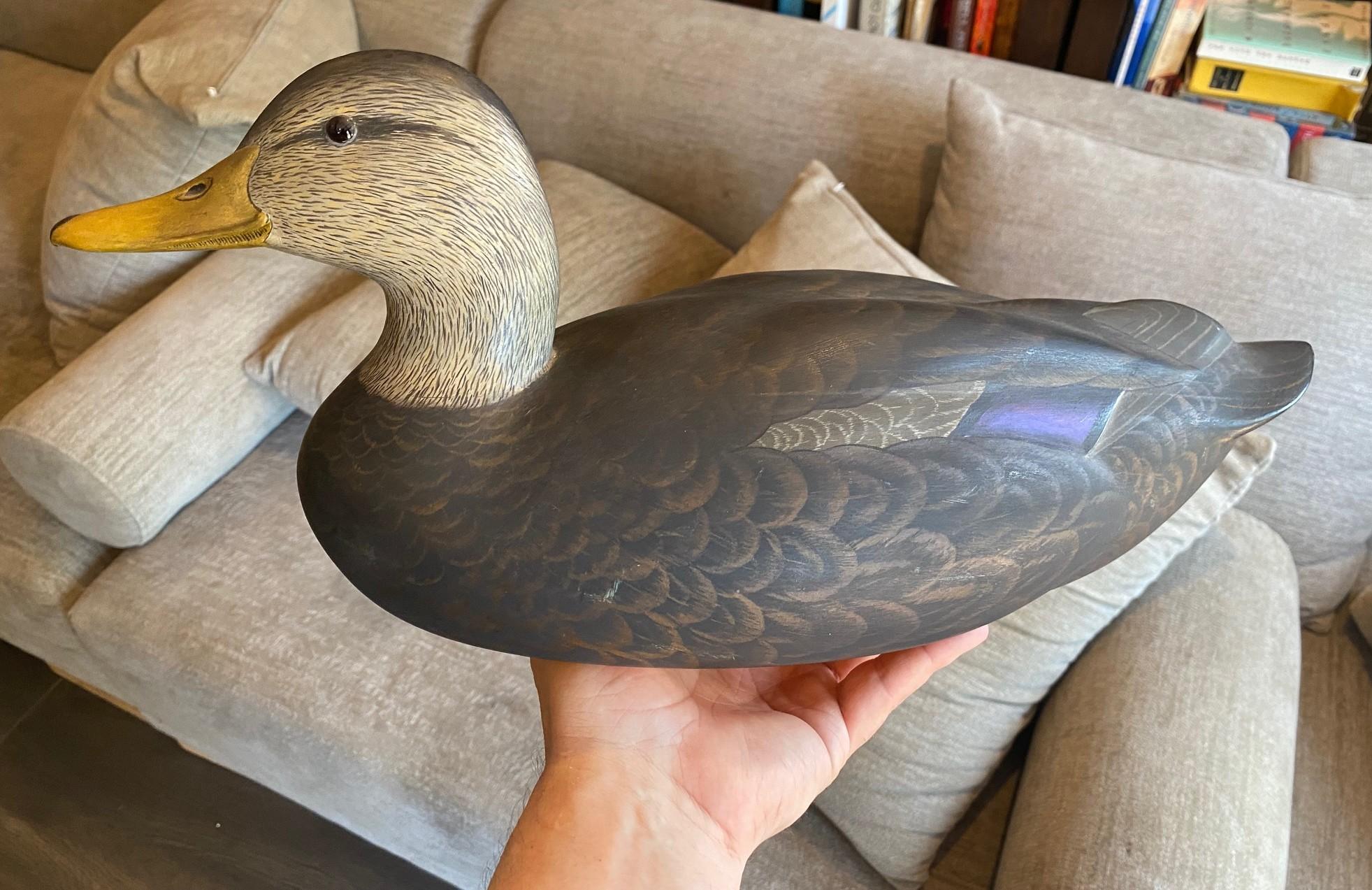 Robert Bob Kerr Signed Smith Falls Ontario Hand Carved Wood Duck Decoy For Sale 8