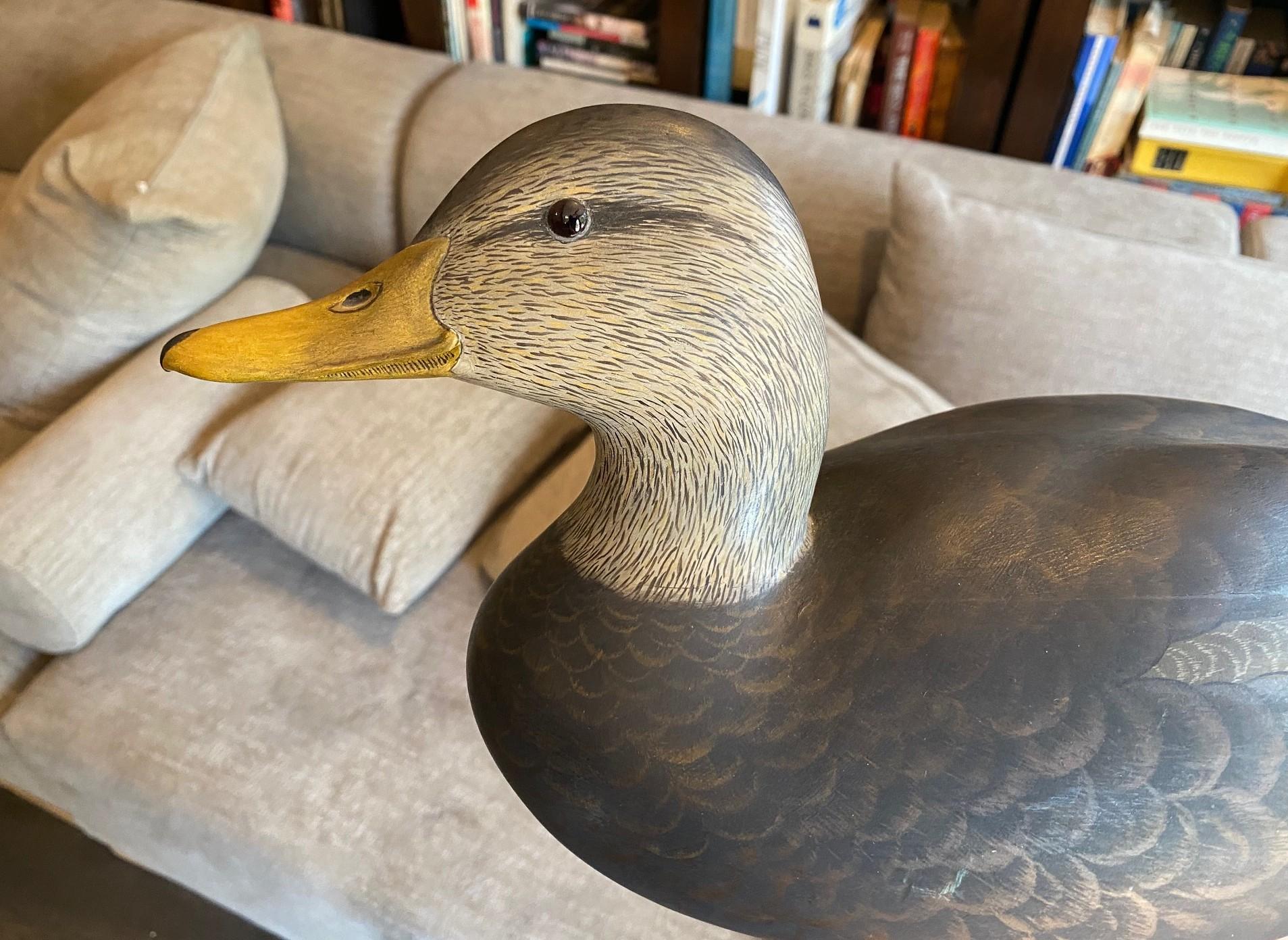 Robert Bob Kerr Signed Smith Falls Ontario Hand Carved Wood Duck Decoy For Sale 9