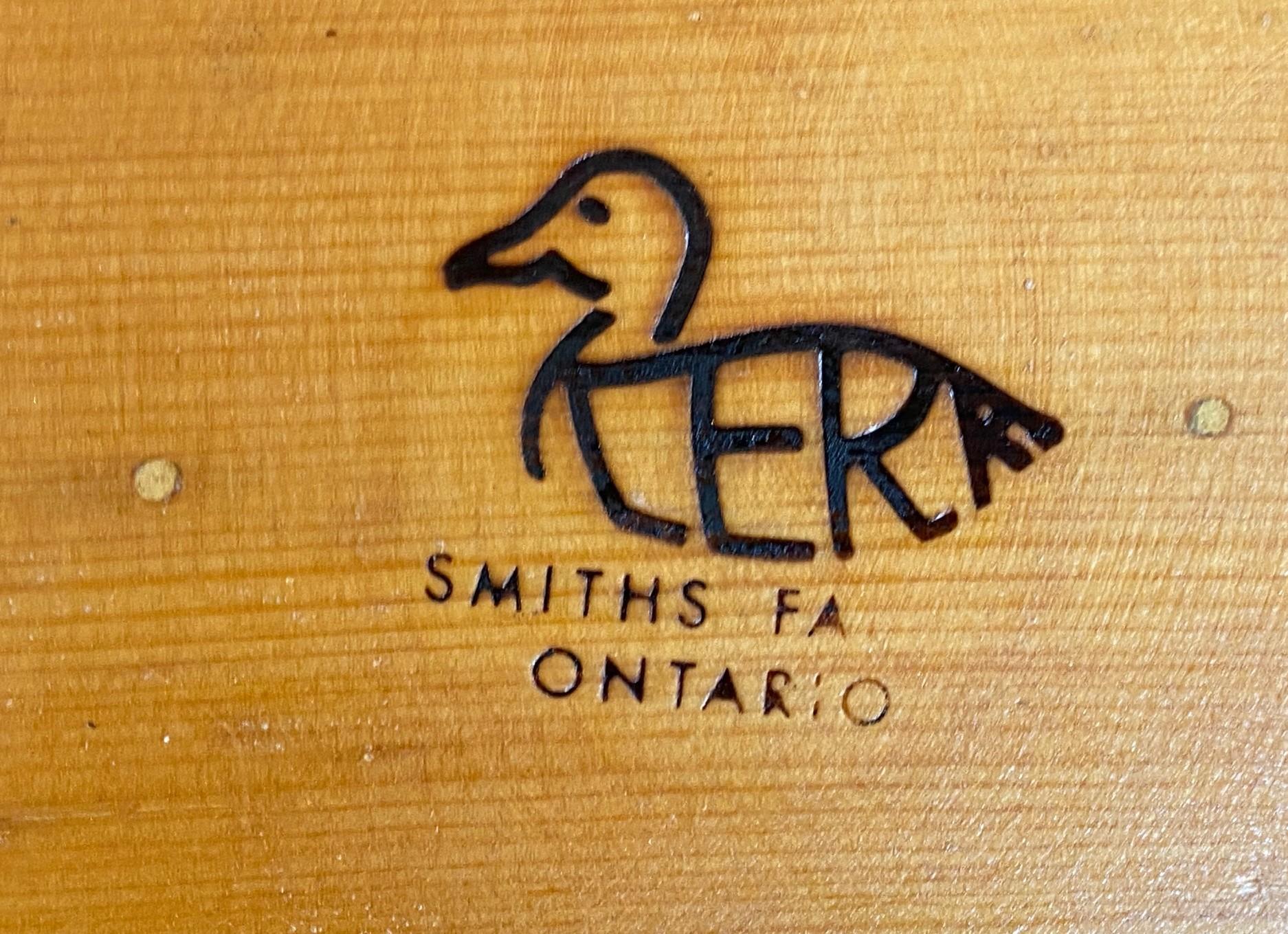 Robert Bob Kerr Signed Smith Falls Ontario Hand Carved Wood Duck Decoy For Sale 11