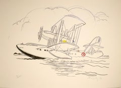 Vintage "A VERY LARGE FLYING BOAT TAKING OFF"