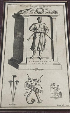19th Century Etching "Master of Flutes" Etching After Robert Boissard