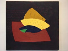 « Abstract Fish Still Life » de Robert Bonaparte, acrylique sur lin