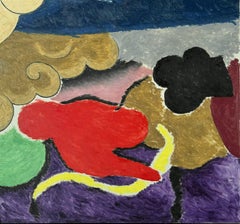 Abstracción con nubes" de Robert Bonaparte, Óleo sobre lino