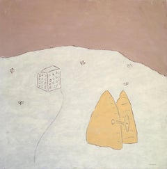 Edificio y colmenas", de Robert Bonaparte, Óleo sobre lino