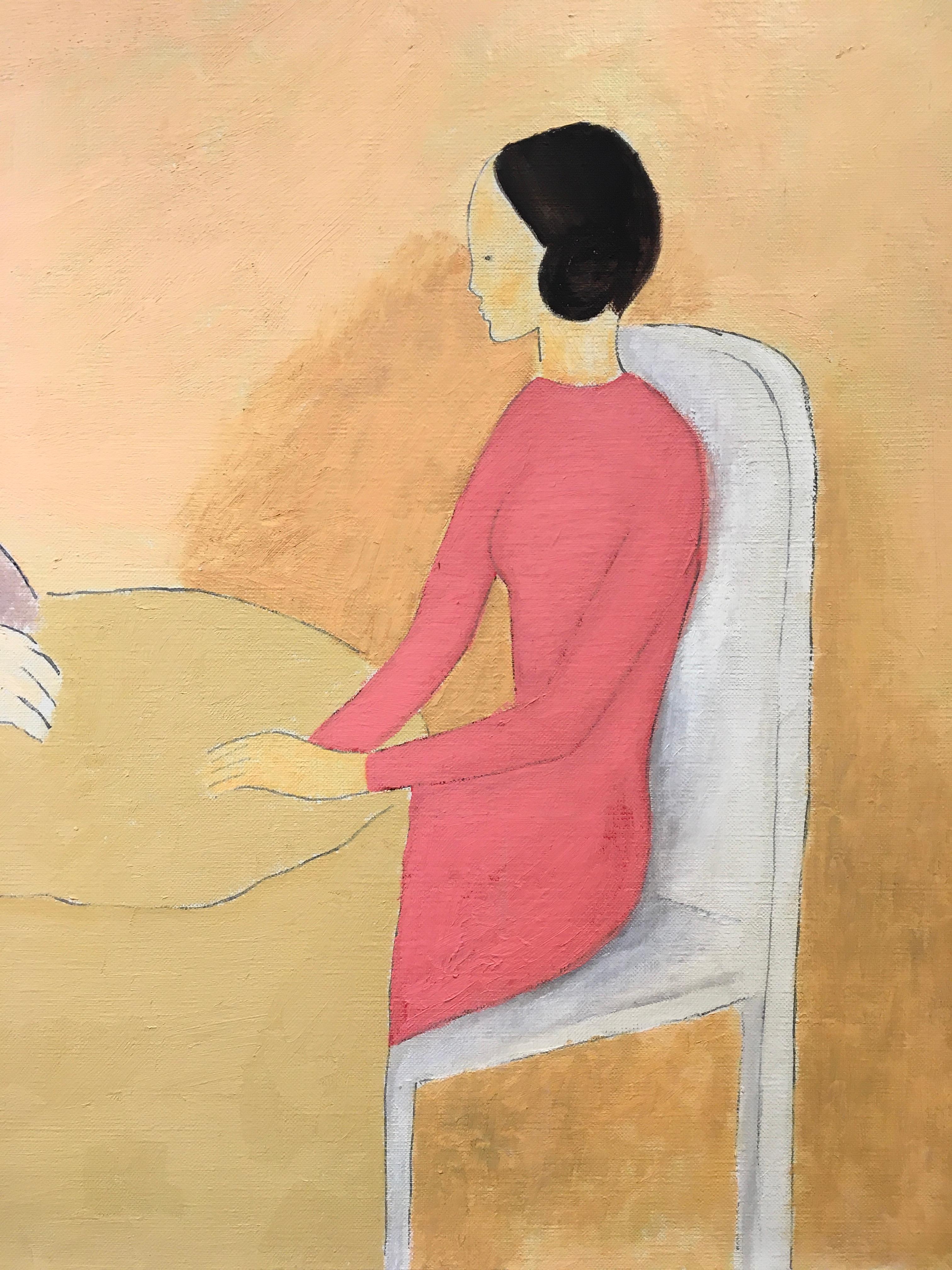 'Conversazione a cena', Olio su tela, di Robert Bonaparte - Painting Astratto di Robert Bonaparte 