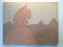 'Figure with Pyramids' By Robert Bonaparte, Oil on Linen Painting