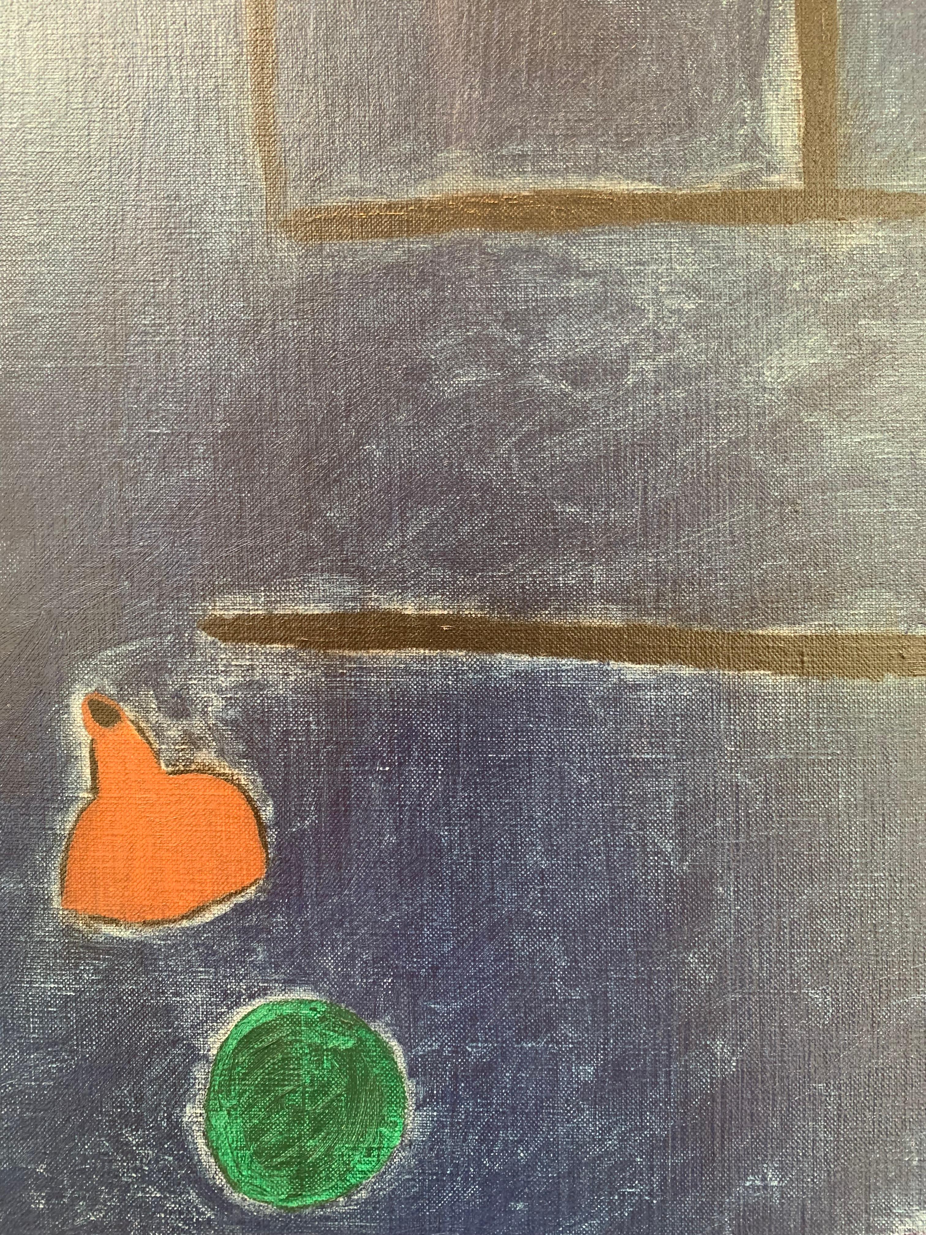 « Still Life At Night »  Huile sur lin, par Robert Bonaparte - Abstrait Painting par Robert Bonaparte 