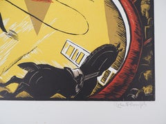 At the Circus - Original wooodcut, Handsigned