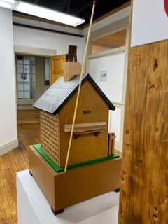 Konzeptuelle Hausskulptur Dunkelblau Einzigartige Moody Konversations-Texturierte Skulptur