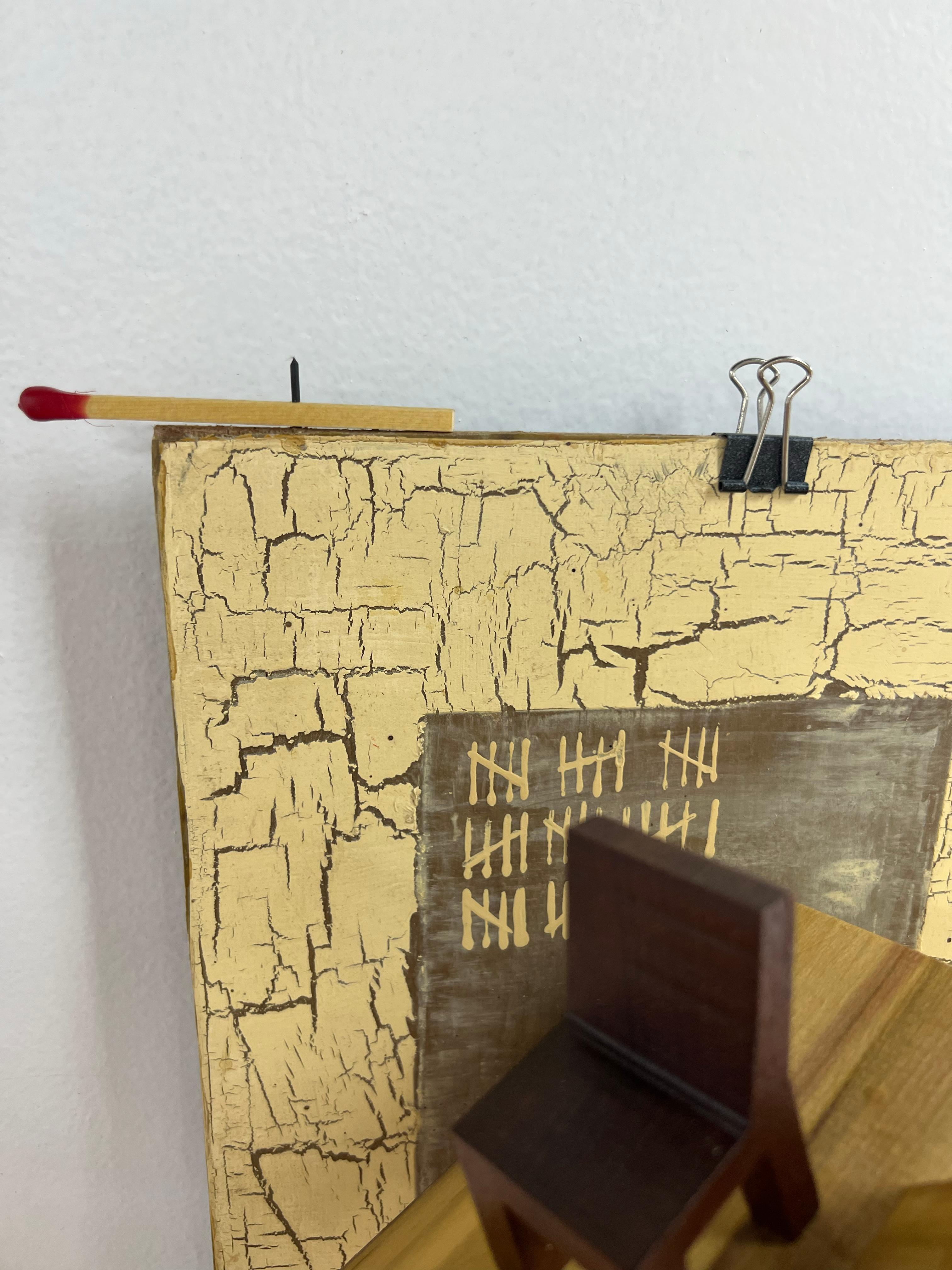 Sculpture House concettuale da parete Wood Sedia Scala Scuro Moody Match Brown Unico in vendita 3