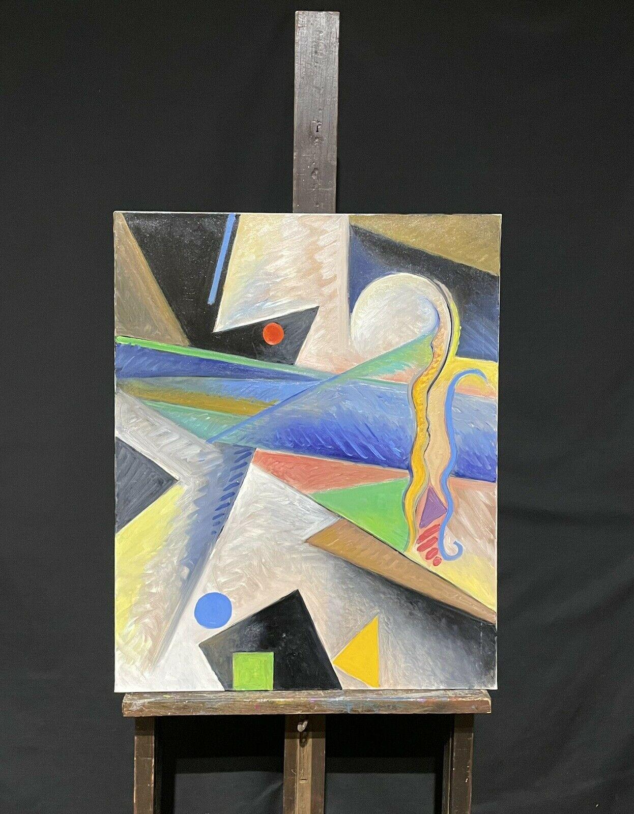 ROBERT BOUILLE (1926-2021) ÓLEO ABSTRACTO FRANCÉS - CONSTRUCCIÓN GEOMÉTRICA - Painting de Robert Bouille