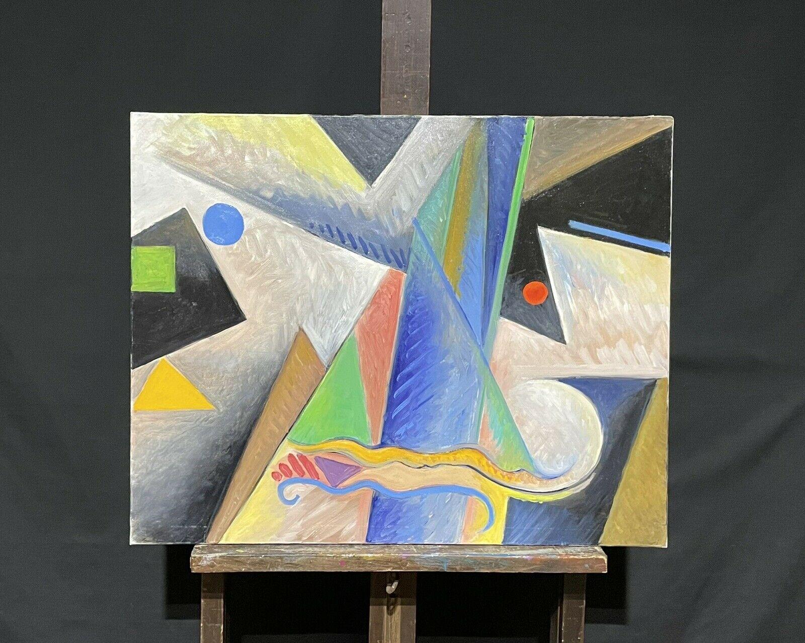 ROBERT BOUILLE (1926-2021) ÓLEO ABSTRACTO FRANCÉS - CONSTRUCCIÓN GEOMÉTRICA - Painting Abstracto de Robert Bouille