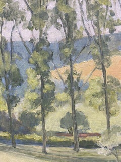 ROBERT BOUILLE (1926-2021) FRENCH IMPRESSIONIST OIL - WISPY TREES IN LANDSCAPE