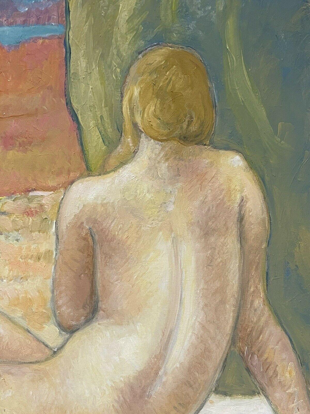 ROBERT BOUILLE (1926-2021) GRANDE OLIO FRANCESE - NUDO CLASSICO ALLA FINESTRA IN PROVENZA - Nude Painting Beige di Robert Bouille