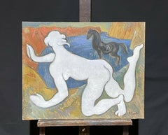 ROBERT BOUILLE (1926-2021) LARGE SURREALIST CLASSICAL NUDE FIGURE/ HORSE OIL