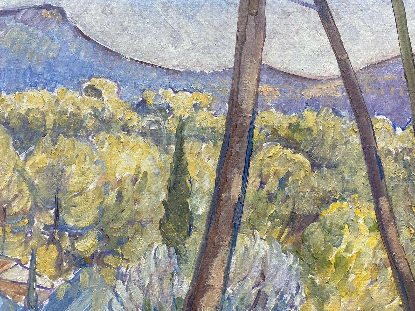 ROBERT BOUILLE (1926-2021) SIGNED FRENCH IMPRESSIONIST OIL - PROVENCAL MONTAGNE - Gray Landscape Painting by Robert Bouille
