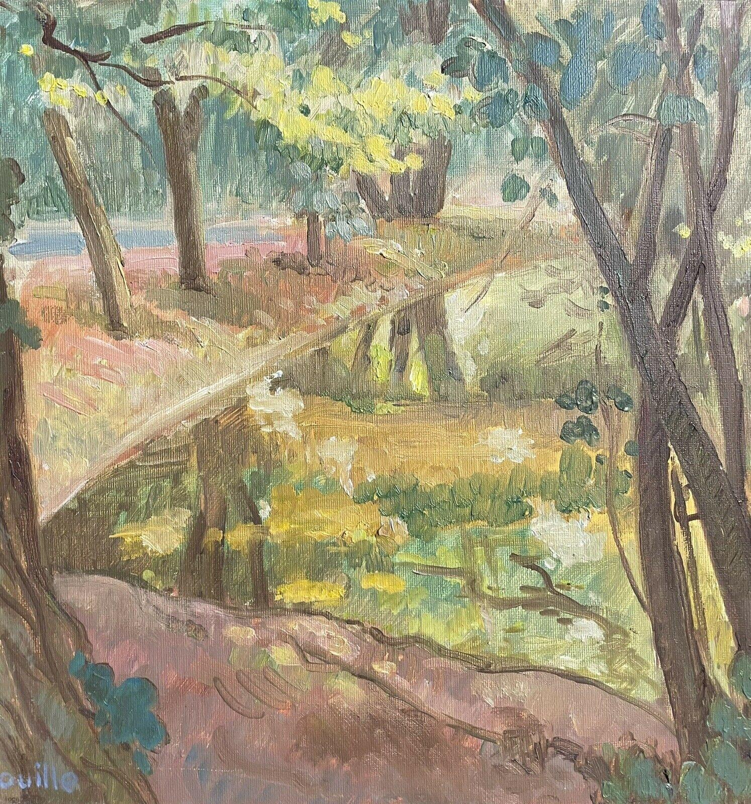 ROBERT BOUILLE (1926-2021) PIÈCE D' IMPRESSIONNISTE FRANÇAIS SIGNÉE - POINÇONS DE WOODLAND - Impressionnisme Painting par Robert Bouille