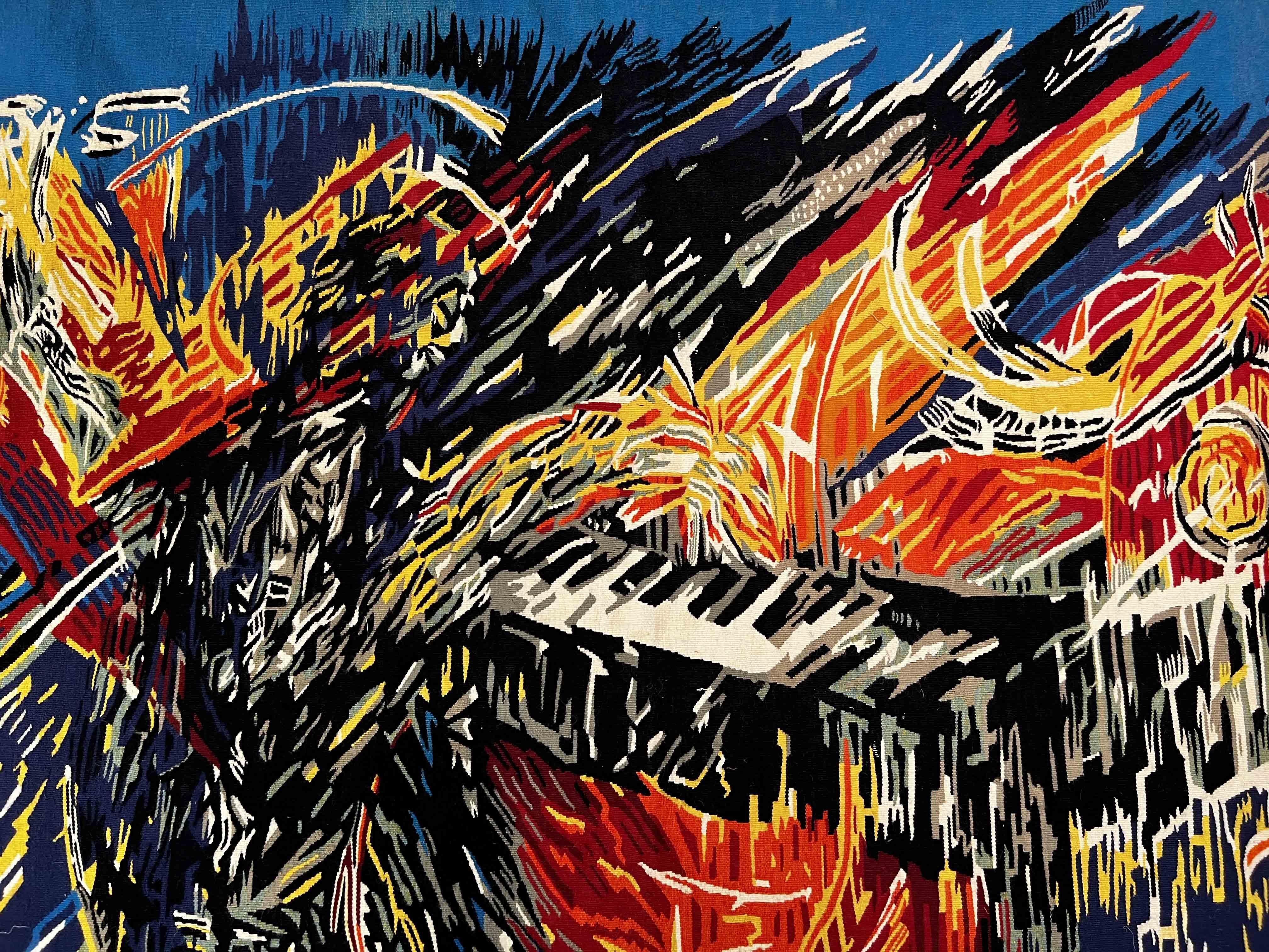 Français Robert Bouquillon (1923-2013), l'ange de la musique - Tapisserie d'Aubusson - n° 1015 en vente