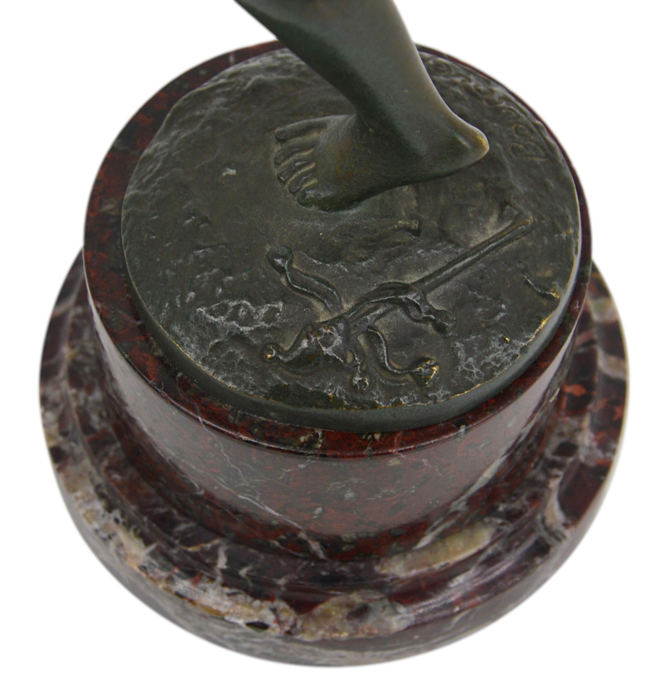 Robert Bousquet, scultura in bronzo Art Déco francese con ballerina, fine anni '10 del XX secolo in vendita 4