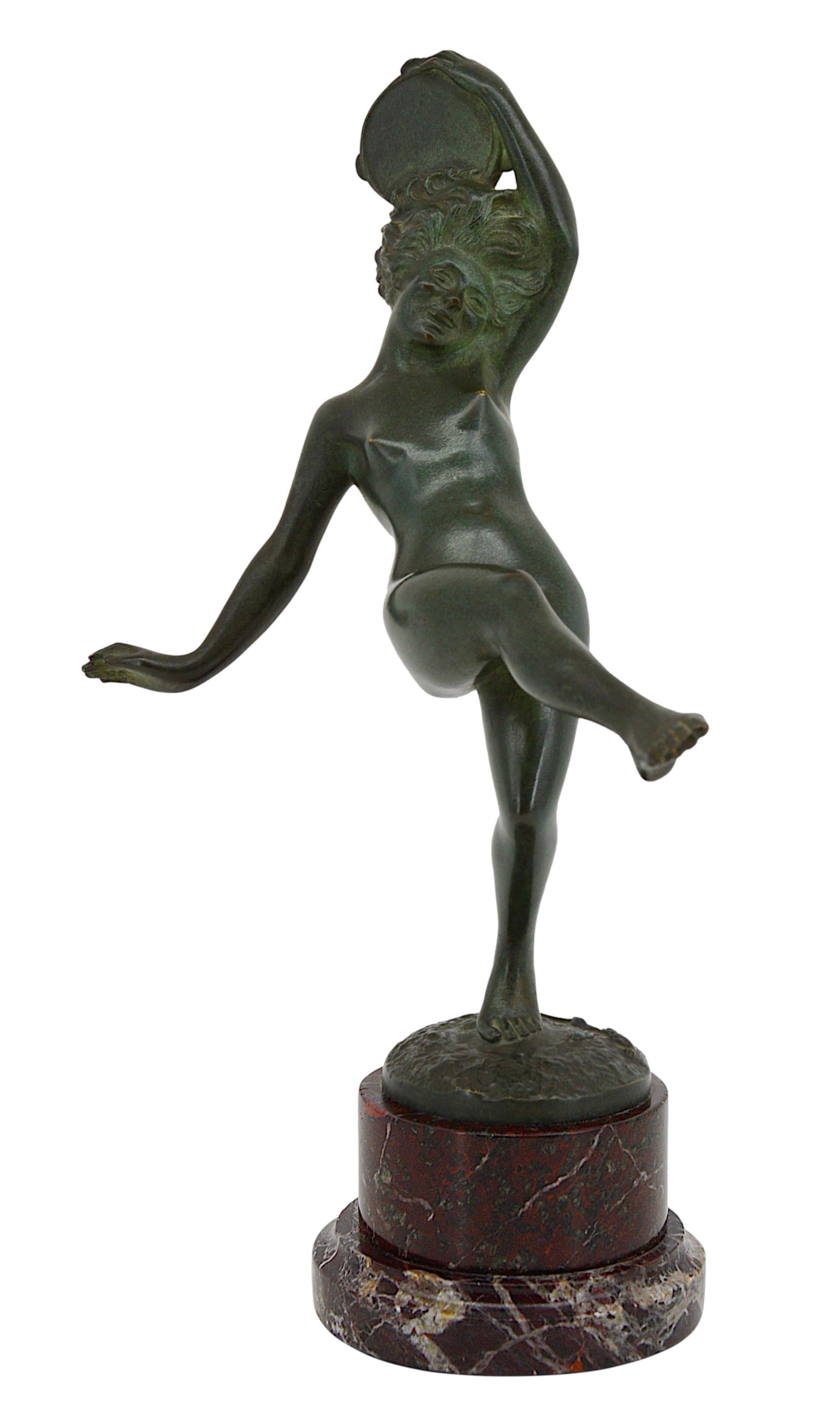 Echte französische Art-Déco-Skulptur von Robert Bousquet, Frankreich, Ende der 1910er Jahre. 