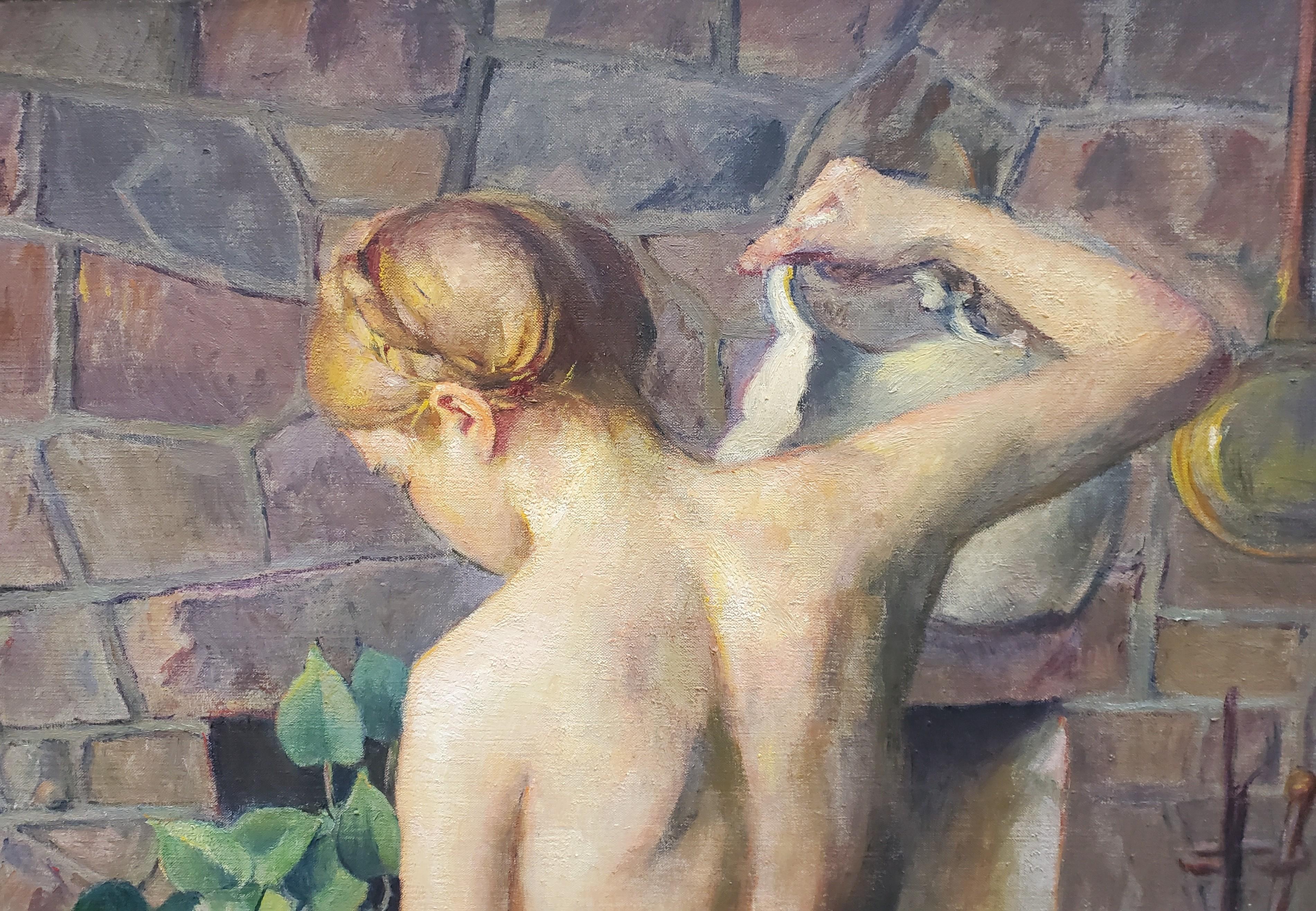 In una luce precoce - Painting Impressionismo americano di Robert Brackman