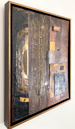 Robert Branham "Composition", mixed media on board