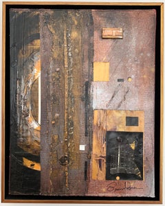 Vintage Robert Branham "Composition", mixed media on board