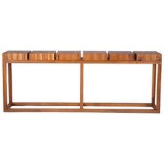 Table console en noyer massif Robert Bristow pour Ralph Pucci