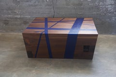 Robert Bristow Tape Coffee Table of Solid Walnut and Dyed Resin Inlay