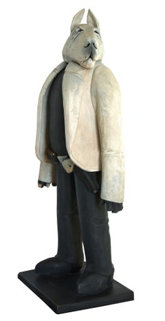 "Bad Dog" Ceramic Sculpture by Robert Brubaker