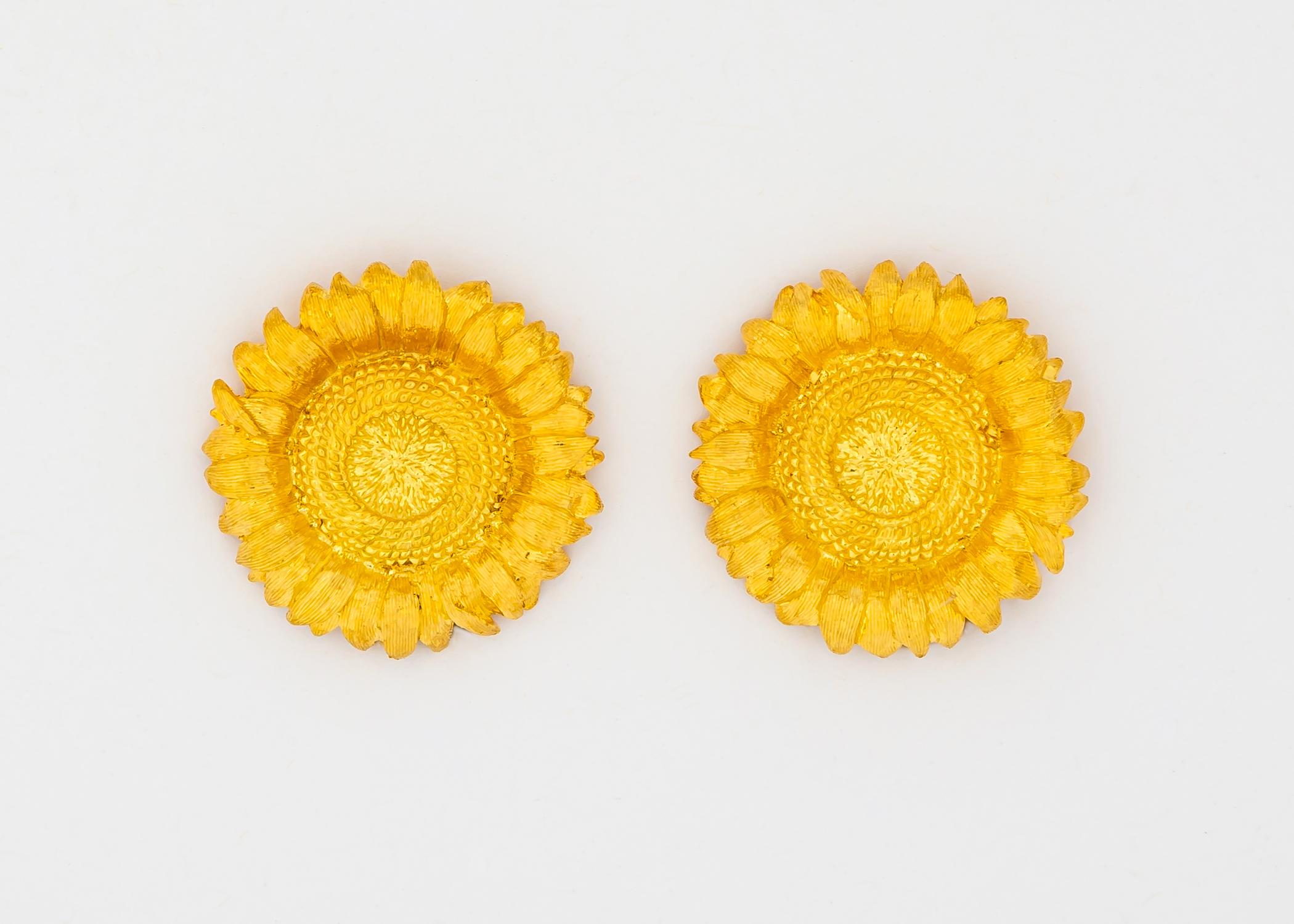 sunflower earrings gold