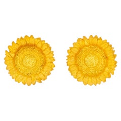 Orecchini con girasole in oro Robert Bruce Bielka