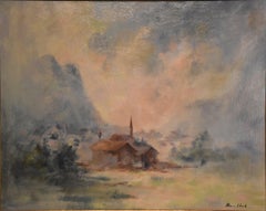 Oil Painting by Robert Bruce Church "Chapel in the Hills"
