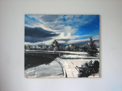 Fate Coussin of Case - Peinture à l'huile - Paysage contemporain expressif